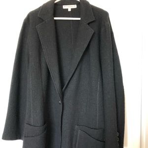 Black boiled wool blazer/jacket